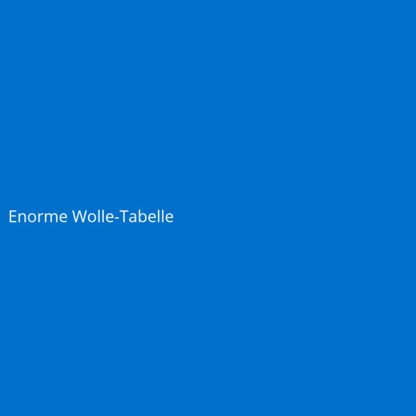 Enorme Wolle-Tabelle