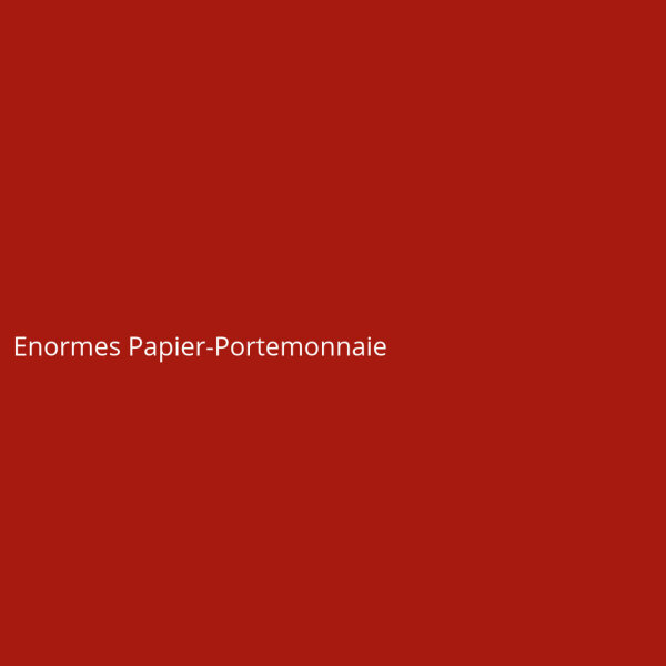 Enormes Papier-Portemonnaie